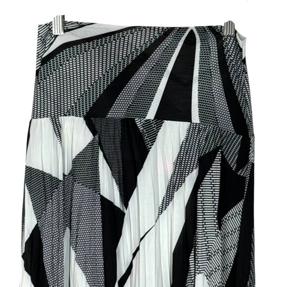 Sunny Leigh Womens Small Black & White Geometric Maxi Skirt Polyester/Spandex - Picture 3 of 5